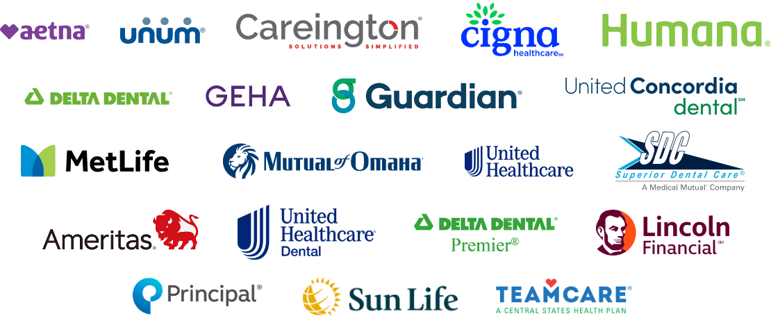 collage of insurance logos we accept